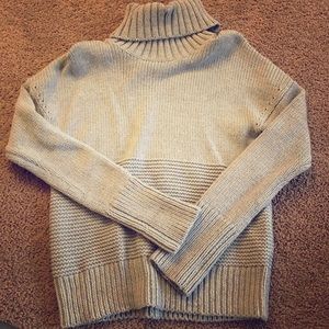 GAP Chunky Knit Grey Turtleneck Sweater